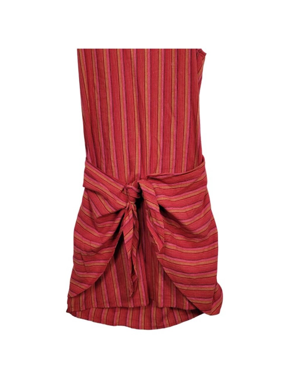 Drew Size S Dress Desert Stripe Sarong Skirt Linen Rayon Sleeveless Pullover Red - Picture 13 of 16